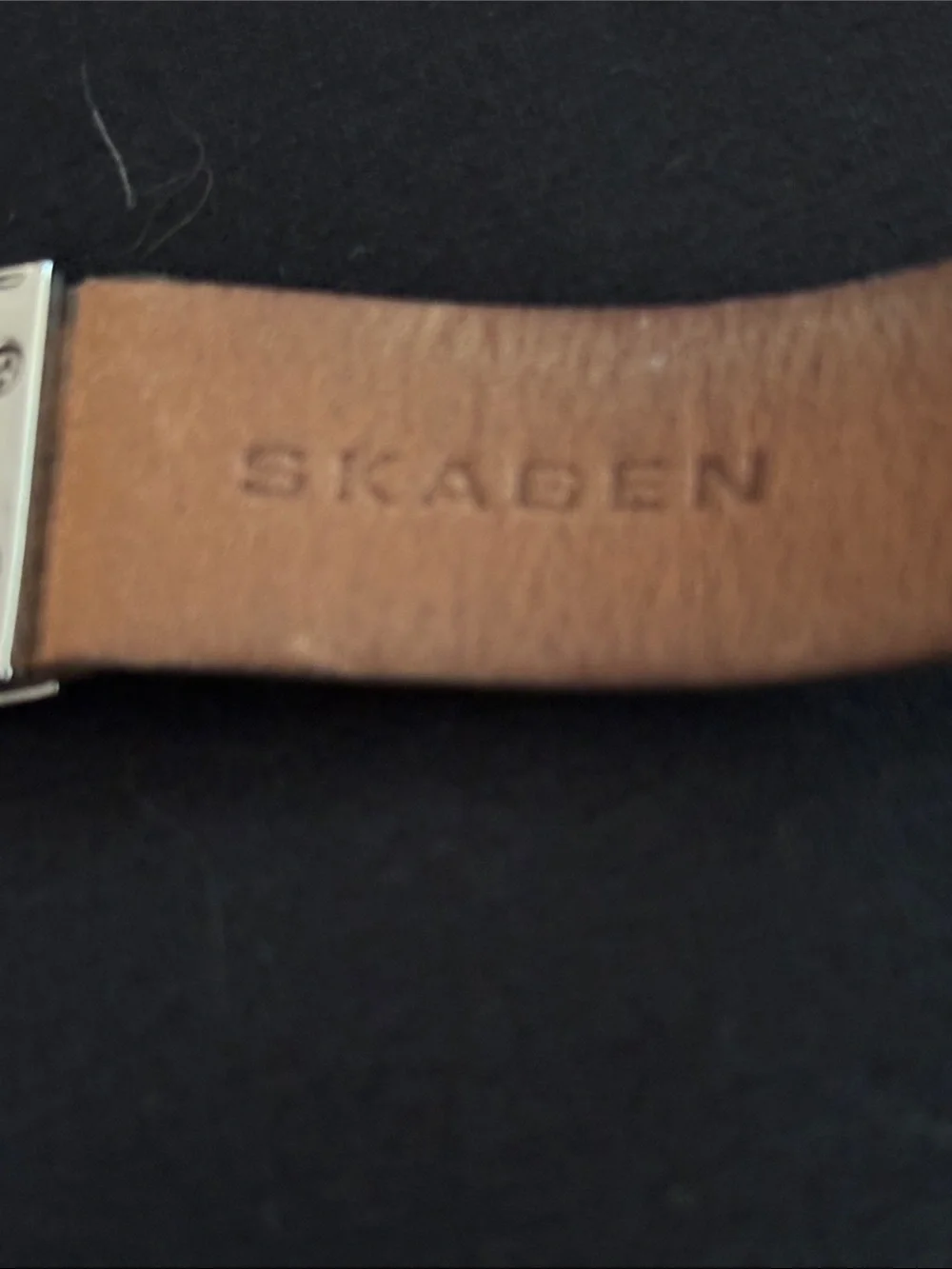 Skagen Silver Case Watch with Taupe Leather Band